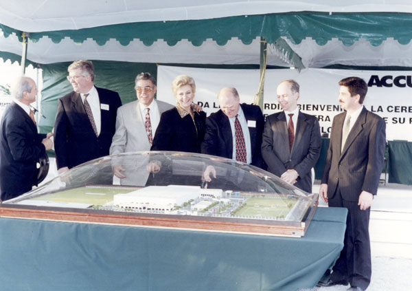 Accuride and IaSa officials celebrate the ground breaking of the Monterrey facility